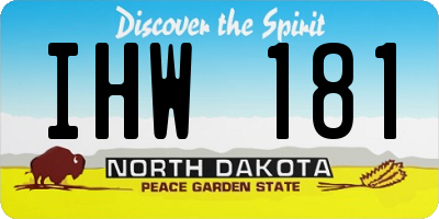 ND license plate IHW181