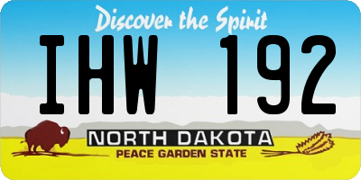 ND license plate IHW192