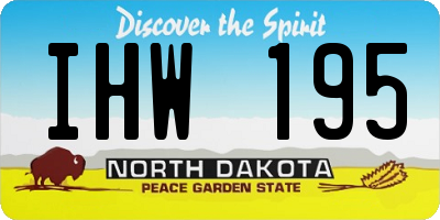ND license plate IHW195