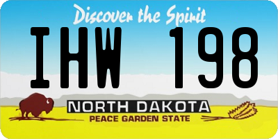 ND license plate IHW198