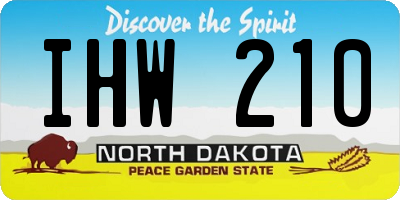 ND license plate IHW210