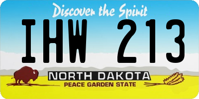 ND license plate IHW213