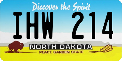 ND license plate IHW214