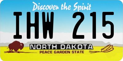 ND license plate IHW215