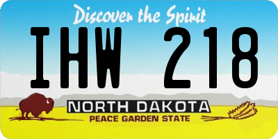ND license plate IHW218