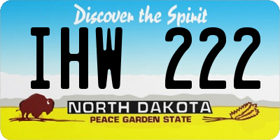 ND license plate IHW222