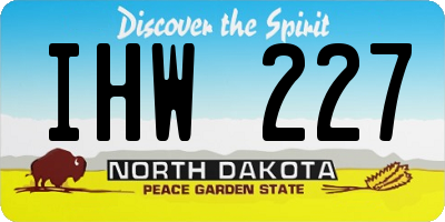 ND license plate IHW227