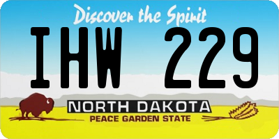 ND license plate IHW229