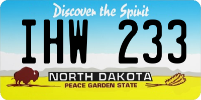 ND license plate IHW233