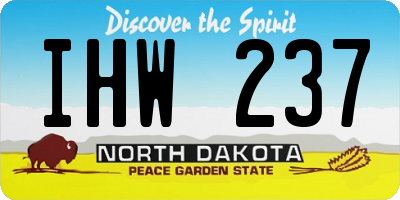 ND license plate IHW237