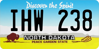 ND license plate IHW238