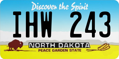 ND license plate IHW243