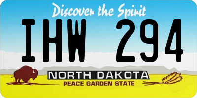 ND license plate IHW294