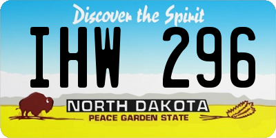 ND license plate IHW296