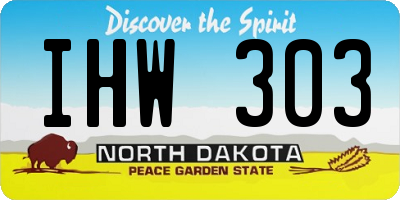 ND license plate IHW303