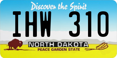 ND license plate IHW310