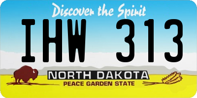 ND license plate IHW313