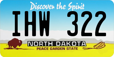 ND license plate IHW322