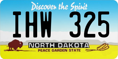 ND license plate IHW325