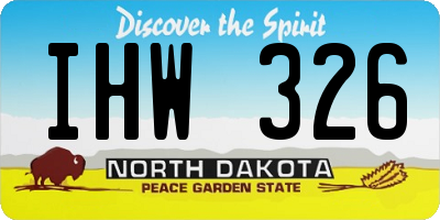 ND license plate IHW326