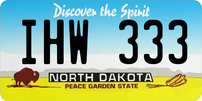 ND license plate IHW333