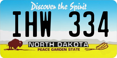ND license plate IHW334