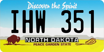 ND license plate IHW351