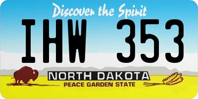 ND license plate IHW353