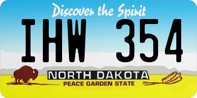 ND license plate IHW354