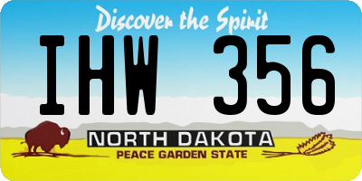 ND license plate IHW356