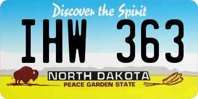 ND license plate IHW363