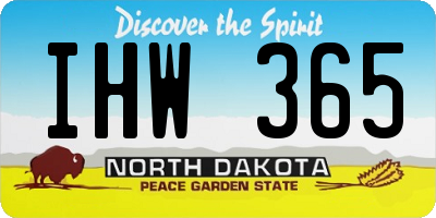 ND license plate IHW365