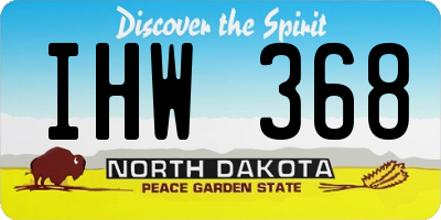 ND license plate IHW368