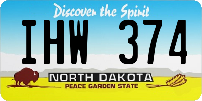 ND license plate IHW374