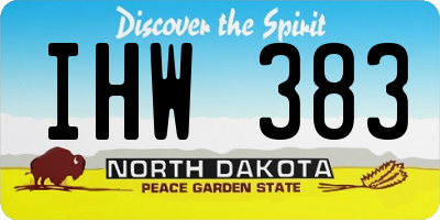 ND license plate IHW383