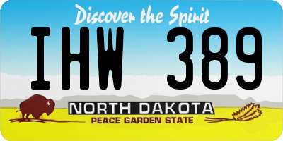 ND license plate IHW389
