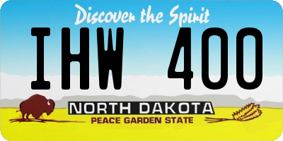 ND license plate IHW400