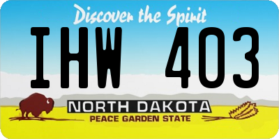 ND license plate IHW403