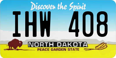 ND license plate IHW408