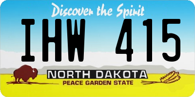 ND license plate IHW415