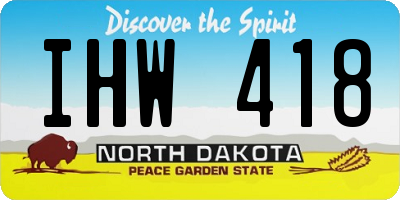 ND license plate IHW418