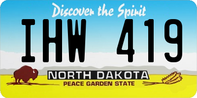 ND license plate IHW419