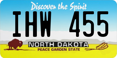 ND license plate IHW455