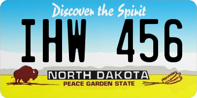 ND license plate IHW456