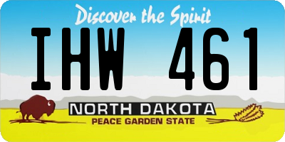 ND license plate IHW461