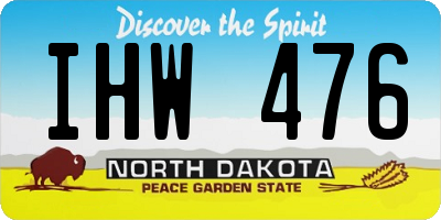 ND license plate IHW476