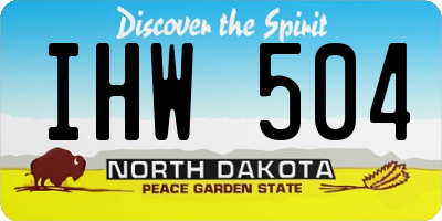 ND license plate IHW504