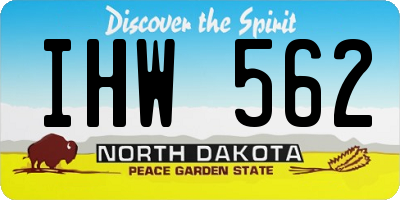 ND license plate IHW562