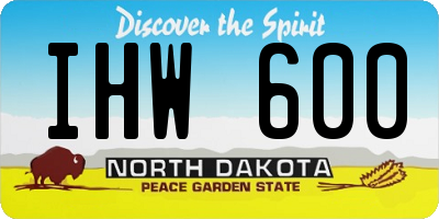 ND license plate IHW600