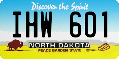 ND license plate IHW601